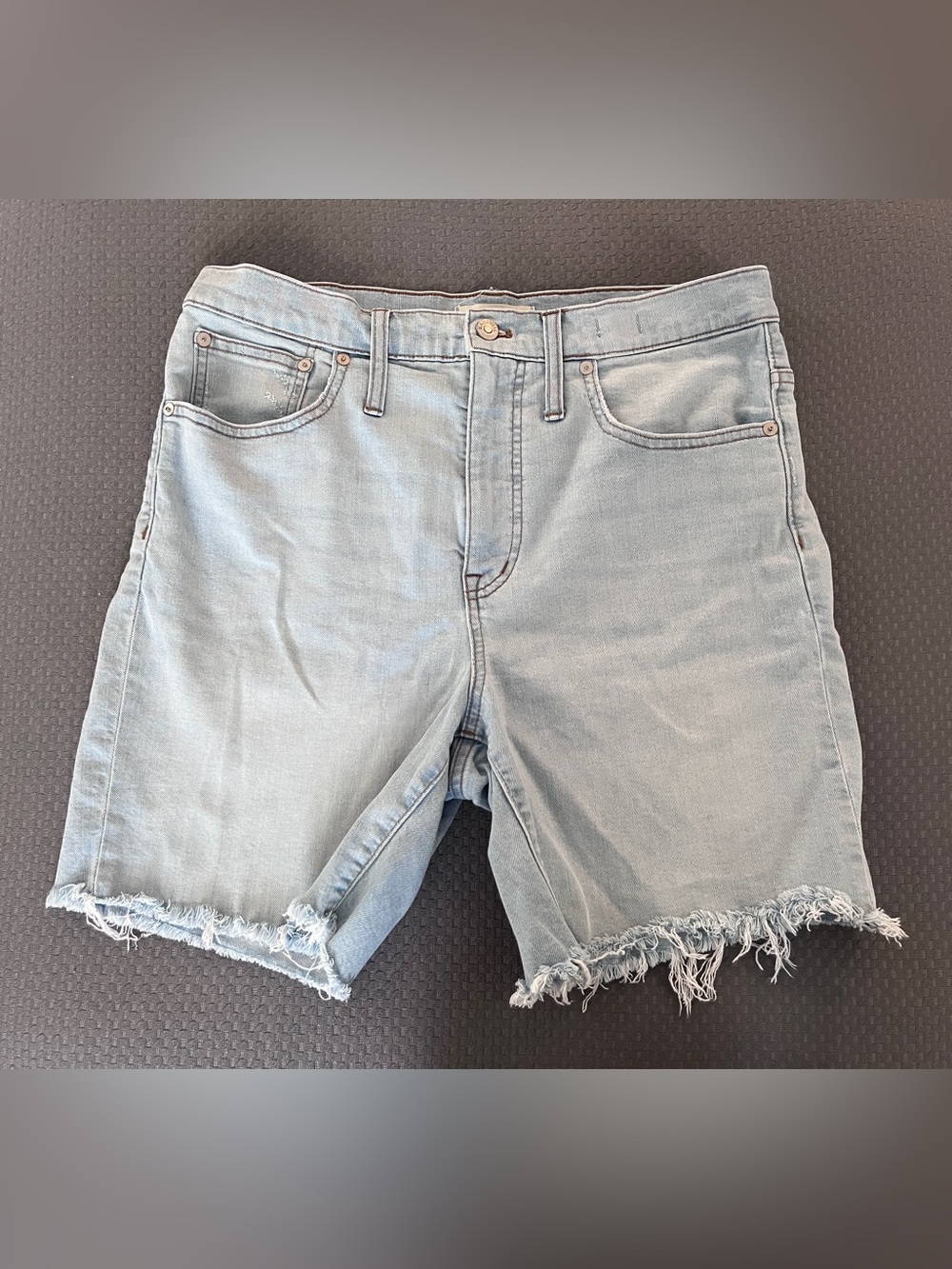 Madewell High-Rise Mid-Length Denim Cutoff Shorts Adeline Wash Size 30